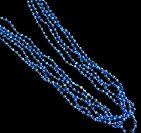 32" Blue Beads-5 Count Package. This is a Non Returnable Item.