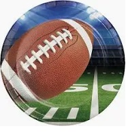 9" Paper Plate Football Party-8 Count Package.