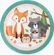 9" Paper Plate Wild One Woodland-8 Count Package.