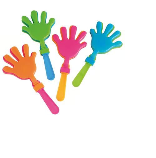 Jumbo Hand Clappers-12 Count Package. Approximately 7.5".