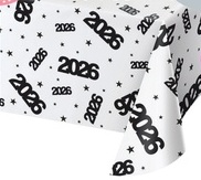 Plastic All Over Print Table Cover Clear with Black 2026-54" X 108"