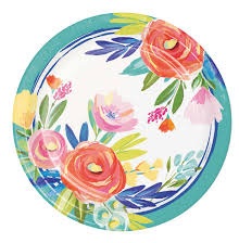 9" Paper Plate Fragrant Florals-8 Count Package.