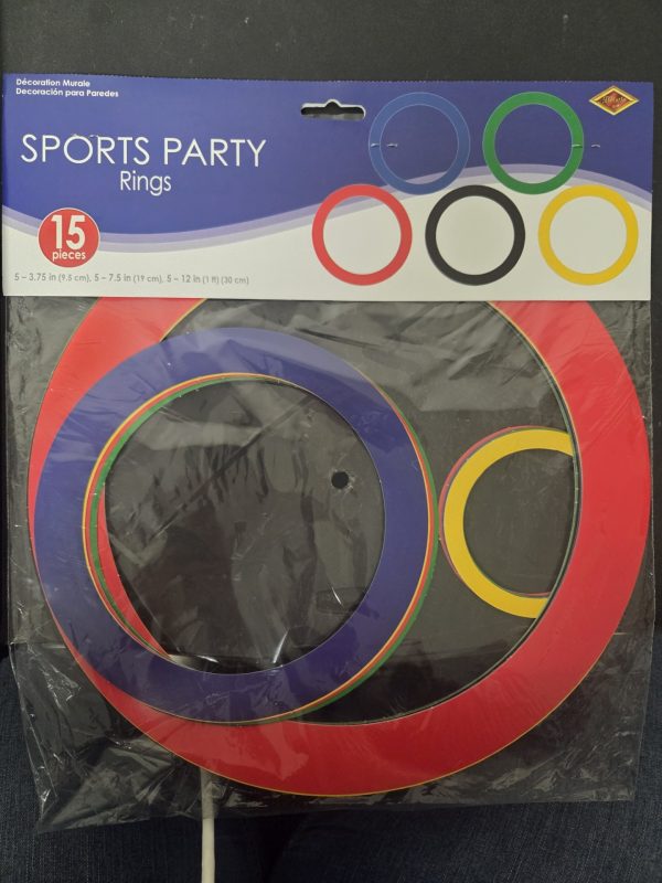 Sports Party Rings. 15 Count Package.