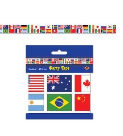 International Flag Party Tape. 3" X 20'.