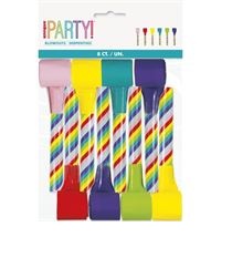 Blow Outs Candy Cane Striped Assorted Colors-8 Count Package.