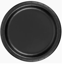 7" Paper Plate Black Velvet-24 Count Package