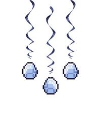 26" MineCraft Hanging Swirl Decorations-3 Count Package.