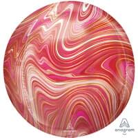 15" Red and Pink Marblex Orbz