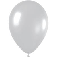 5" Latex Metallic Silver-50 Count Package. Does NOT Float.