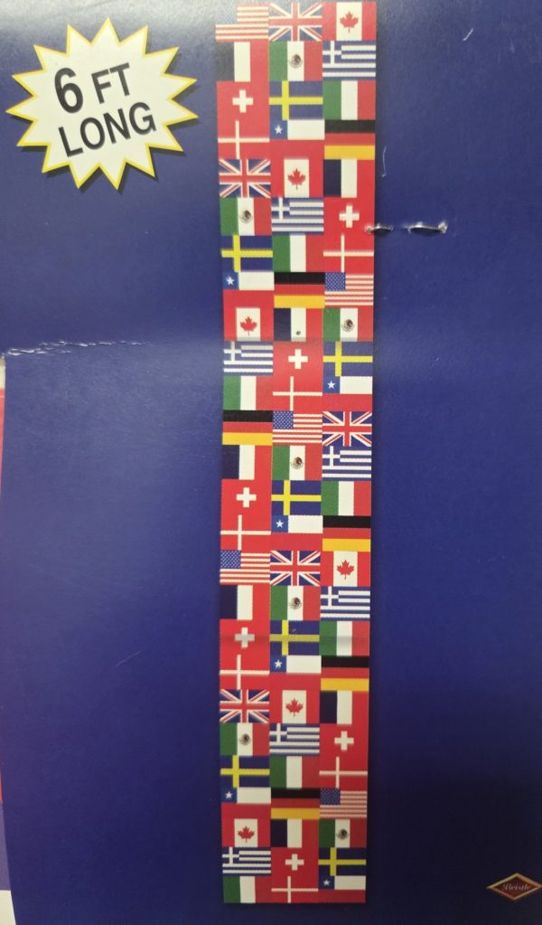 Jointed International Flags Pull-Down 6' Long-Double Sided Printed.