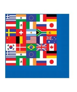 Beverage Napkin International Flags-16 Count Package.