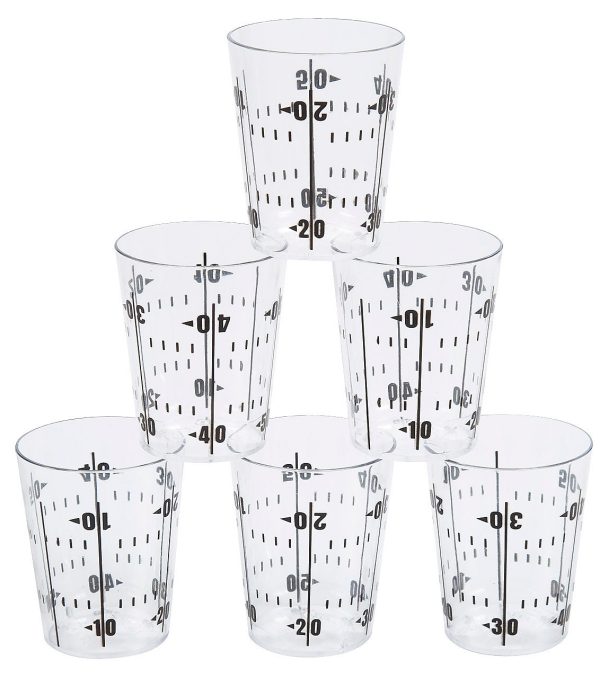 Plastic Football Shot Glasses-50 Count Package.